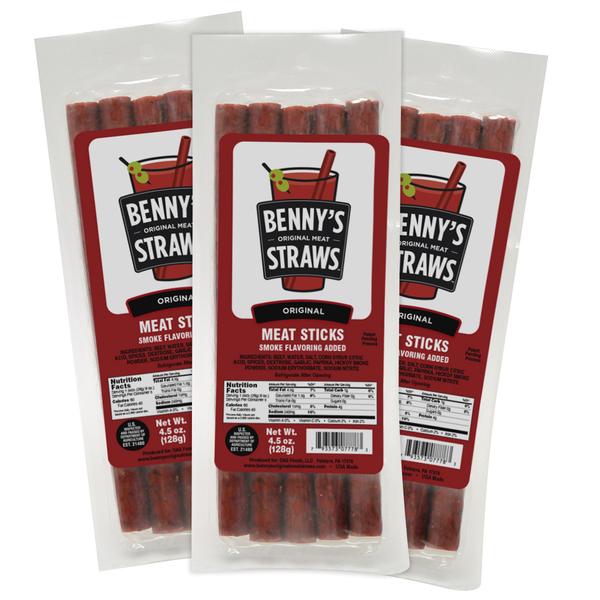Original Meat Straws 5 Pack Benny's Meat Straws