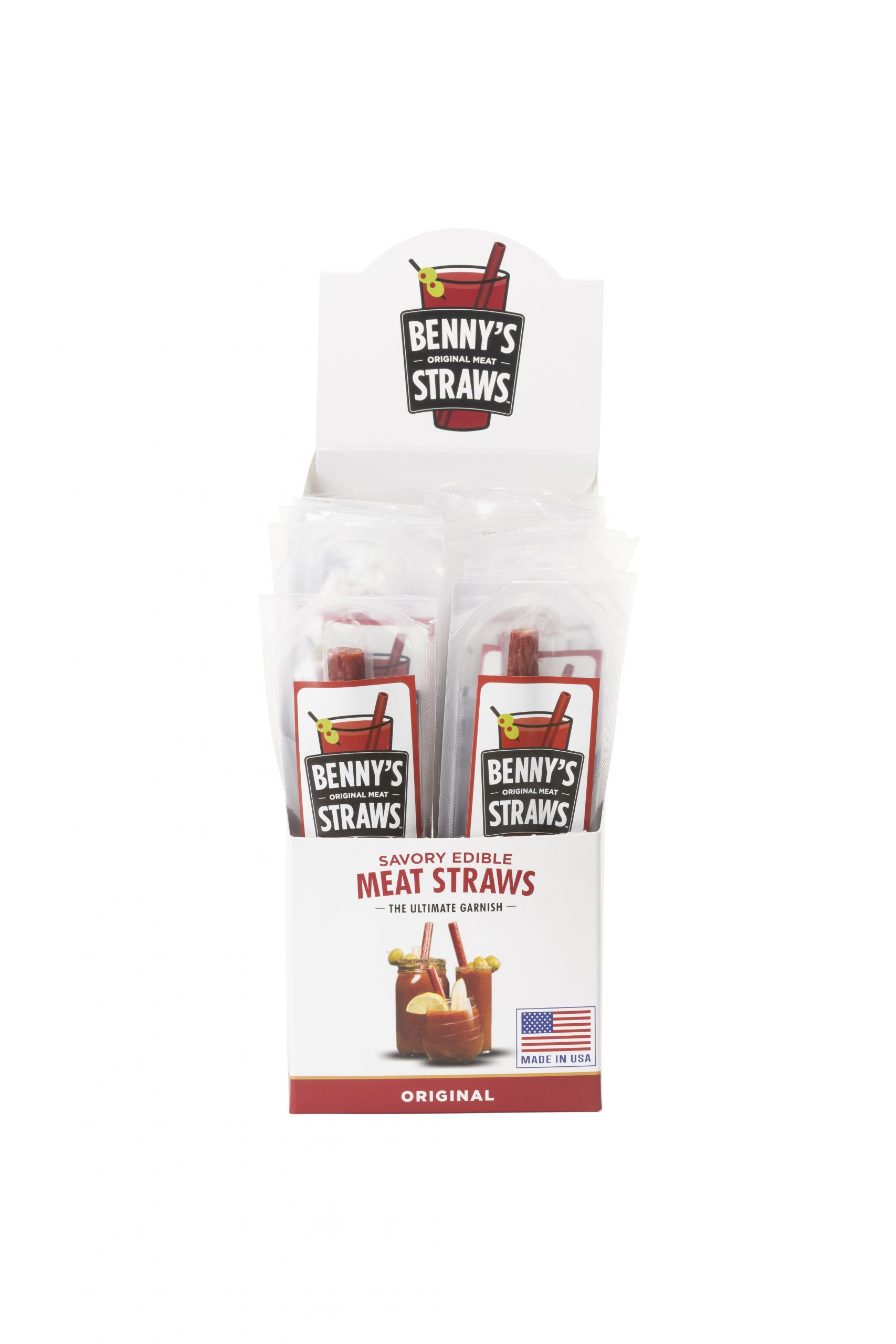 Benny's Original Meat Straws The Ultimate Garnish 20ct Display